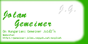 jolan gemeiner business card